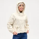 بارانی کوتاه کلاهدار زنانه مدل وای اچ - تصویر 5